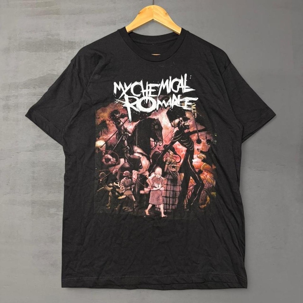 Y2K My Chemical Romance T-Shirt Black The Black Parade Emo Tee Large